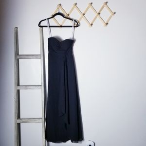 AZAZIE BLACK CUSTOM FORMAL STRAPLESS DRESS ESTIMATED BUST 25 INCHES